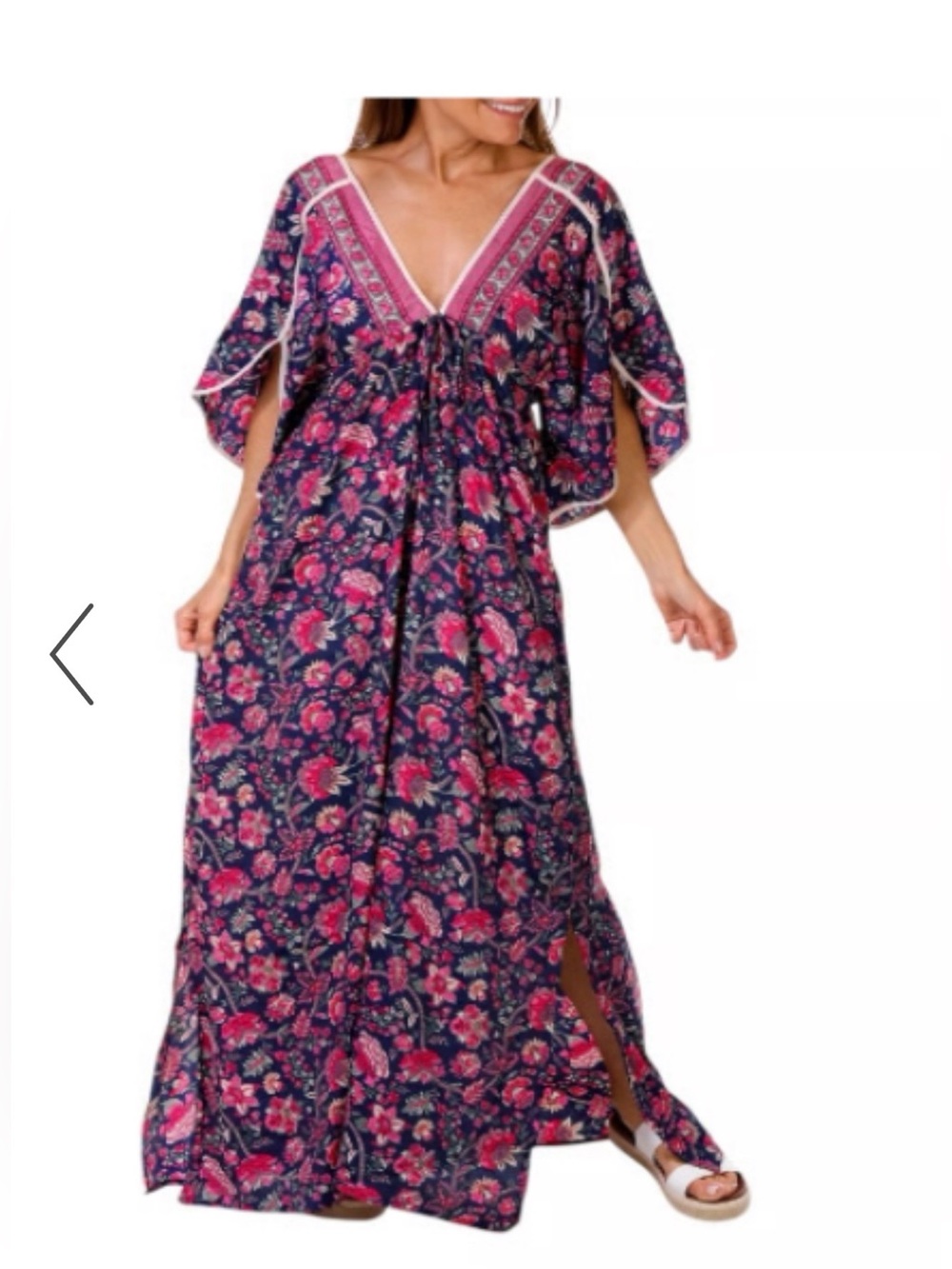 New RAGA Pink and Navy Floral Kimono#925